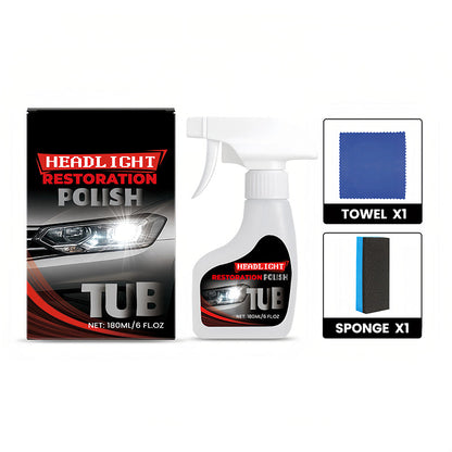 ⏳🔥LIMITED-TIME 49% OFF! ⏰180ml Professional Car Headlight Restorer with Sponge💡