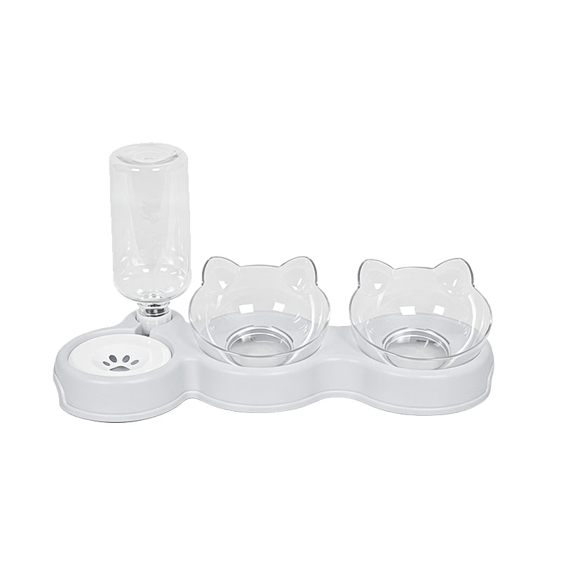 2-in-1 Ergonomic Elevated Tilted Pet Bowl