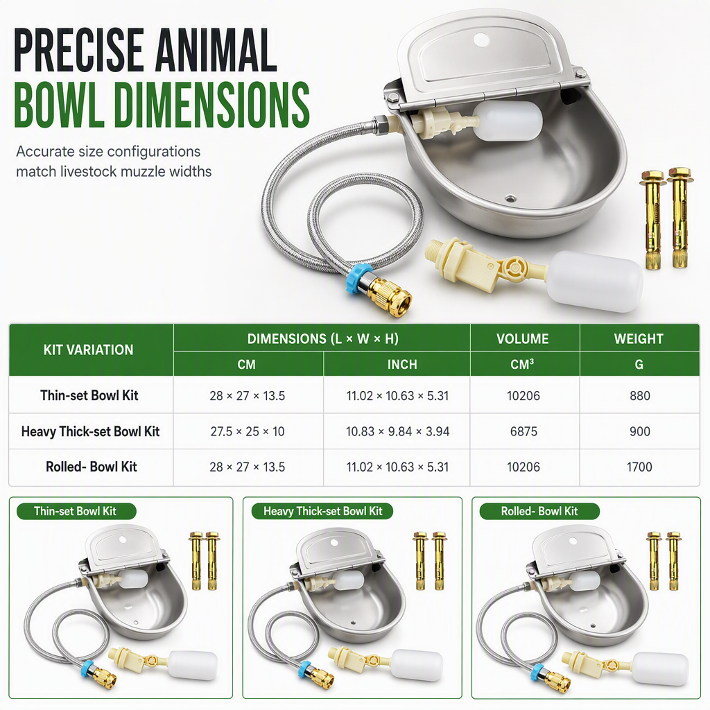 ⏳🔥LIMITED-TIME 49% OFF! ⏰🐄 Automatic 304 Stainless Steel Drinking Bowl with Float and Drain Hole for Cattle Horses Sheep and Dogs 🤖