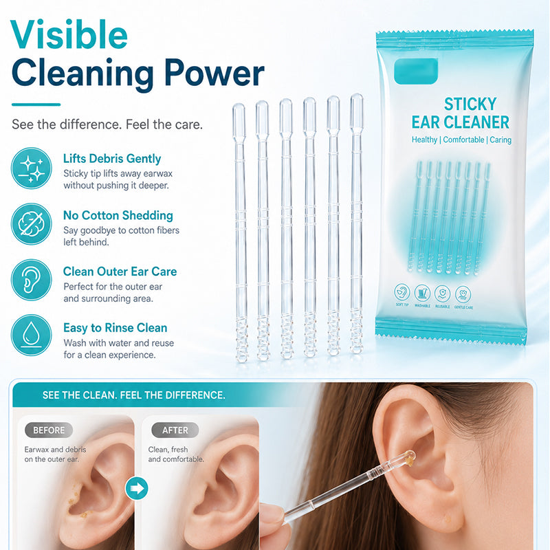 ⏳🔥LIMITED-TIME 49% OFF! ⏰Gentle Sticky Ear Cleaning Sticks for Dry Earwax