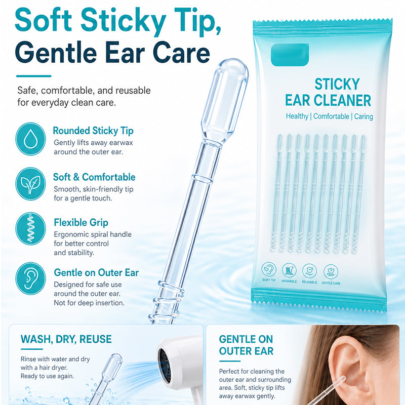 ⏳🔥LIMITED-TIME 49% OFF! ⏰Gentle Sticky Ear Cleaning Sticks for Dry Earwax