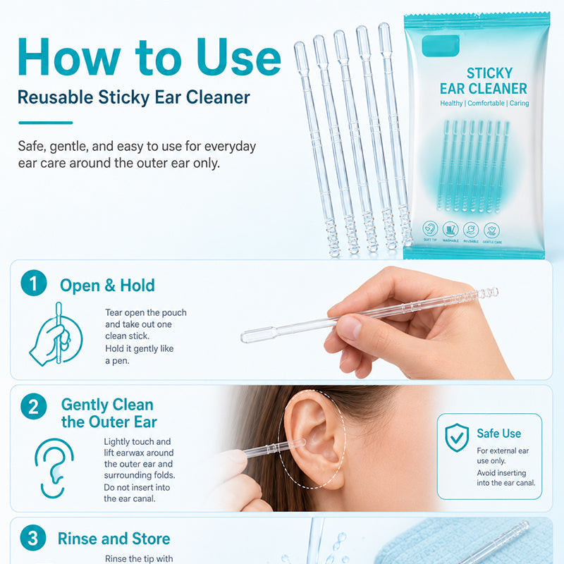 ⏳🔥LIMITED-TIME 49% OFF! ⏰Gentle Sticky Ear Cleaning Sticks for Dry Earwax