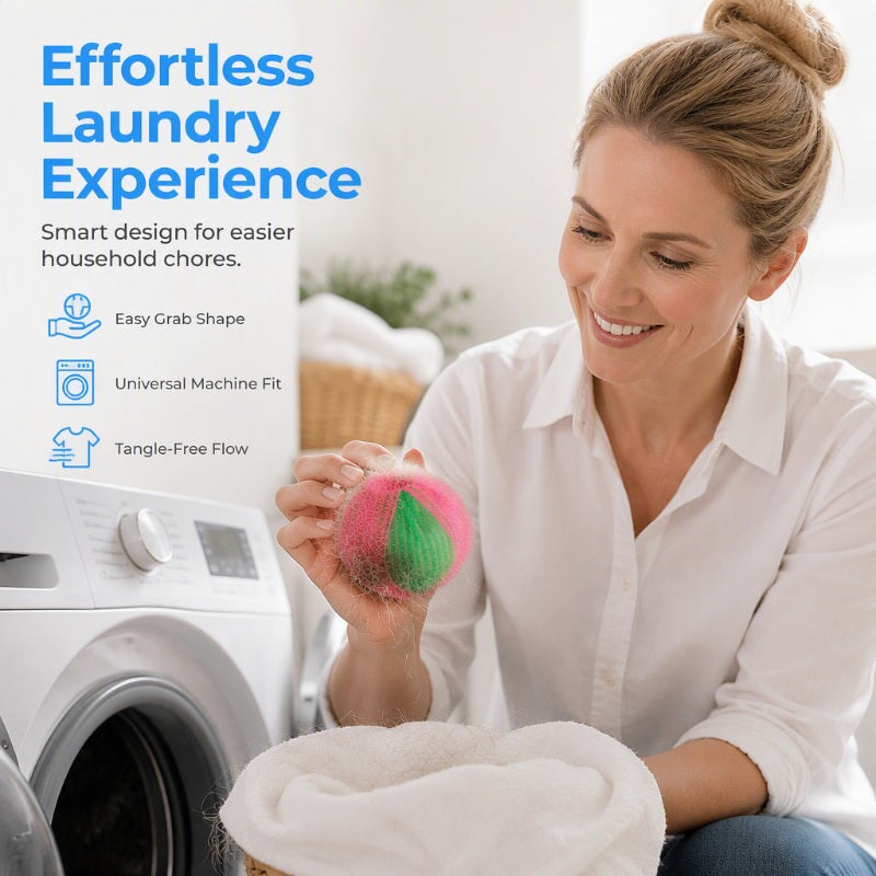 ⏳🔥LIMITED-TIME 49% OFF! ⏰👕Reusable Nylon Laundry Lint Hair Catcher Balls🌬️