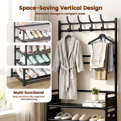 ⏳🔥LIMITED-TIME 49% OFF! ⏰Multi-Functional Entryway Shoe & Coat Rack🧥Multi-Functional Entryway Shoe & Coat Rack