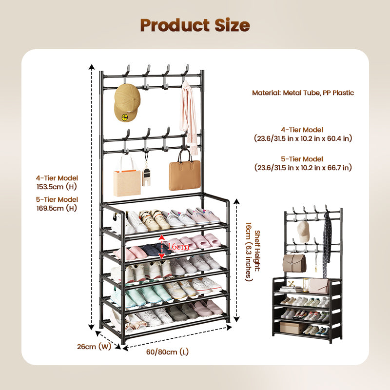 ⏳🔥LIMITED-TIME 49% OFF! ⏰Multi-Functional Entryway Shoe & Coat Rack🧥Multi-Functional Entryway Shoe & Coat Rack
