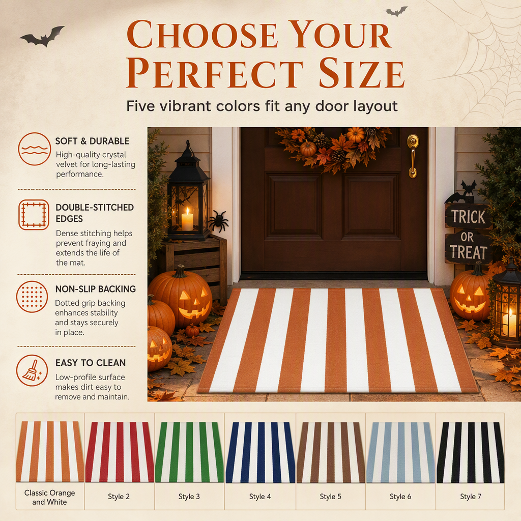 🚪 LIMITED‑TIME 49% OFF! ✨ Simple Striped Non‑Slip Door Mat – Stain‑Resistant, Reinforced Edge, Multi‑Size ✨