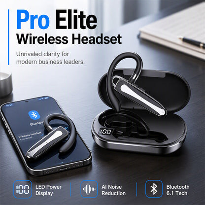 🔊 LIMITED‑TIME 49% OFF! ✨Waterproof Bluetooth Earpiece – Bluetooth5.1, Dual‑Mic Noise Reduction, 180° Rotatable Ear‑Hook ✨