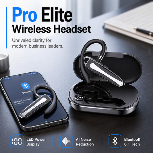 🔊 LIMITED‑TIME 49% OFF! ✨Waterproof Bluetooth Earpiece – Bluetooth5.1, Dual‑Mic Noise Reduction, 180° Rotatable Ear‑Hook ✨
