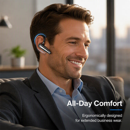 🔊 LIMITED‑TIME 49% OFF! ✨Waterproof Bluetooth Earpiece – Bluetooth5.1, Dual‑Mic Noise Reduction, 180° Rotatable Ear‑Hook ✨