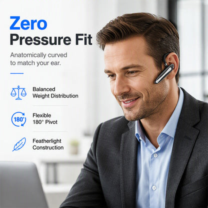 🔊 LIMITED‑TIME 49% OFF! ✨Waterproof Bluetooth Earpiece – Bluetooth5.1, Dual‑Mic Noise Reduction, 180° Rotatable Ear‑Hook ✨