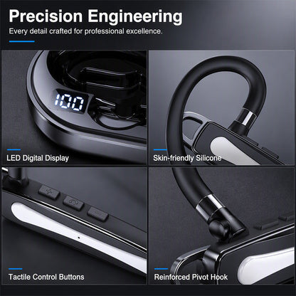 🔊 LIMITED‑TIME 49% OFF! ✨Waterproof Bluetooth Earpiece – Bluetooth5.1, Dual‑Mic Noise Reduction, 180° Rotatable Ear‑Hook ✨