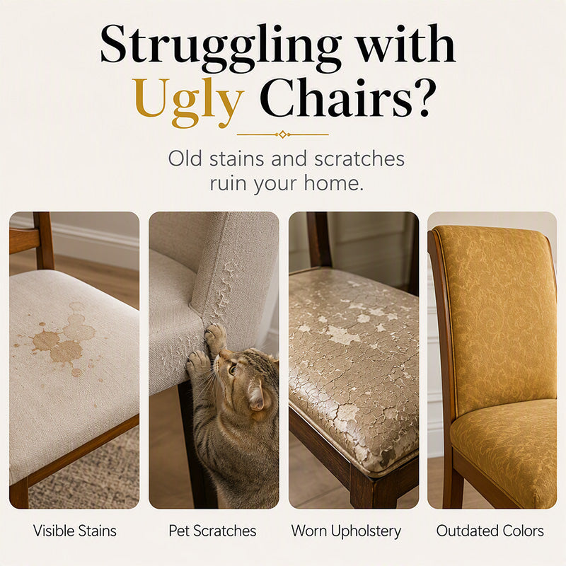 🪑 LIMITED-TIME 49% OFF ✨ Washable Baroque Chair Cover — Stretch Fit, Royal Gold Pattern