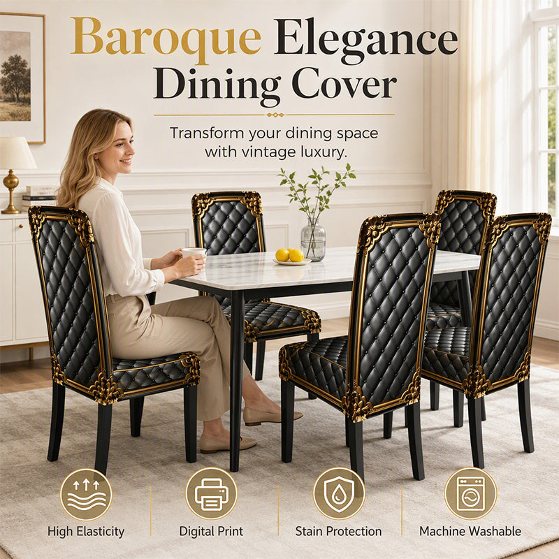 🪑 LIMITED-TIME 49% OFF ✨ Washable Baroque Chair Cover — Stretch Fit, Royal Gold Pattern