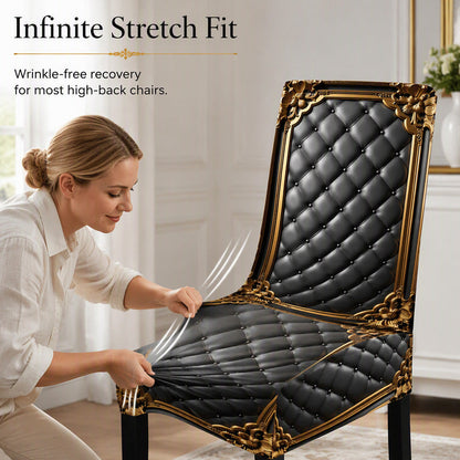 🪑 LIMITED-TIME 49% OFF ✨ Washable Baroque Chair Cover — Stretch Fit, Royal Gold Pattern