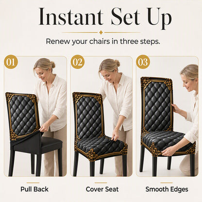 🪑 LIMITED-TIME 49% OFF ✨ Washable Baroque Chair Cover — Stretch Fit, Royal Gold Pattern