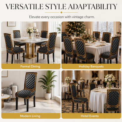 🪑 LIMITED-TIME 49% OFF ✨ Washable Baroque Chair Cover — Stretch Fit, Royal Gold Pattern