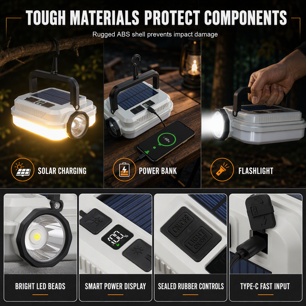 ⭐ DON'T MISS 49% OFF 🏕️ Multi-Functional — Lantern, Work Light & Device Charger