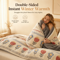 🛌 49% OFF! ✨ Double-Sided Sherpa Fleece Comforter – Snowflake Velvet & Dense Lamb Fleece Heat Lock, Ultra-Soft Velvet Touch & Durable Digital Print – Cozy Winter Warmth for Every Room ❄️