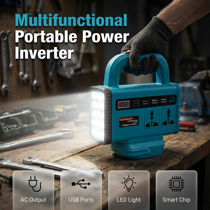 🔌 Save 49%! 💡 Portable Power Inverter – With LED light & versatile use ✨