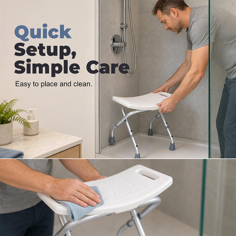🪑 49% OFF! 🚿 Foldable Shower Chair – Heavy-duty, rustproof & stable ✨