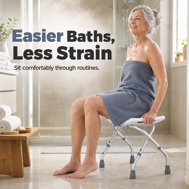 🪑 49% OFF! 🚿 Foldable Shower Chair – Heavy-duty, rustproof & stable ✨
