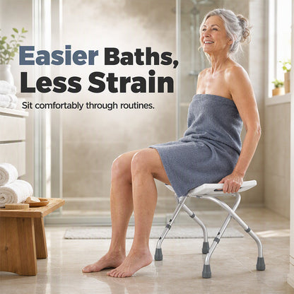 🪑 49% OFF! 🚿 Foldable Shower Chair – Heavy-duty, rustproof & stable ✨
