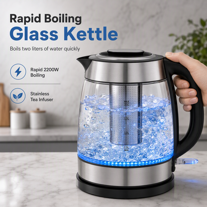 ☕ Save 49%! ⚡ Glass Electric Kettle – 2L, auto shut‑off & overheat protection ✨
