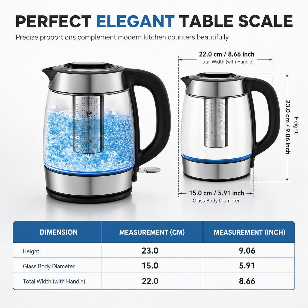 ☕ Save 49%! ⚡ Glass Electric Kettle – 2L, auto shut‑off & overheat protection ✨