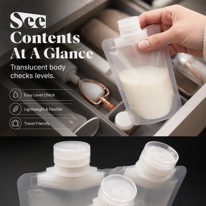 ✈️ LIMITED‑TIME 49% OFF! 🧴 23,418 Happy Travelers – Portable Travel Fluid Makeup Packing Bag (10 Pcs) – Leak-Proof, Transparent & Reusable 🧳