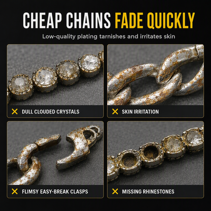 💎Men's Hip Hop Round Rhinestone Necklace Fully Paved Crystal Chain for Street Dance✨