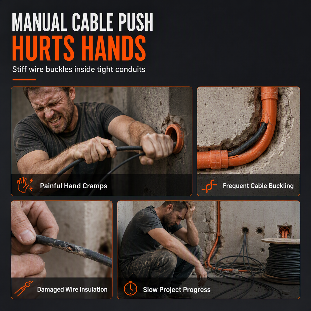 🔥 HOT SALE 49% OFF 🔌 Electrician Wire Threader Kit — Drill-Powered, Tension Control, Fast Wiring