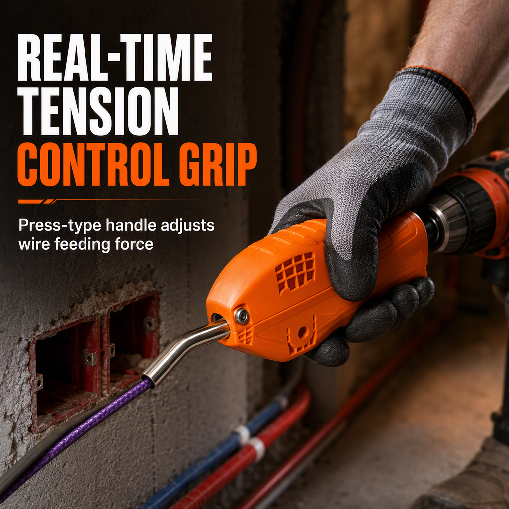 🔥 HOT SALE 49% OFF 🔌 Electrician Wire Threader Kit — Drill-Powered, Tension Control, Fast Wiring