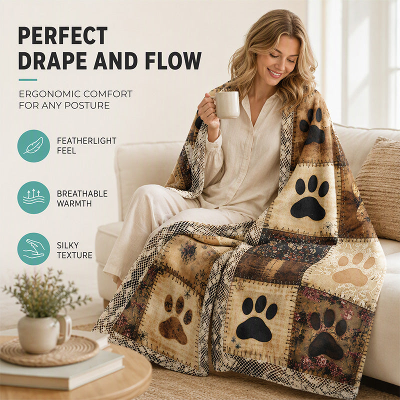 🐶LIMITED‑TIME 49% OFF! 🐾Cute Paw Print Soft Flannel Blanket – Snuggly, Warm, Lovely Home Decor 🛌
