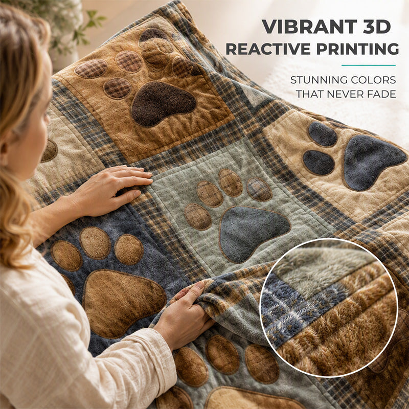 🐶LIMITED‑TIME 49% OFF! 🐾Cute Paw Print Soft Flannel Blanket – Snuggly, Warm, Lovely Home Decor 🛌
