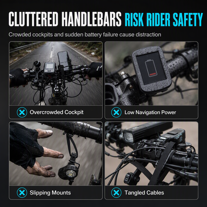 🚲Bicycle Handlebar Extender Bracket with USB Power Bank Function and Bike Light Flashlight Mount