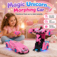 🚗 49% OFF! ✨One Button Deforming Remote Control Car Cyberpunk Spider Unicorn Drifting RC Pickup Toy Gift for Boys and Girls