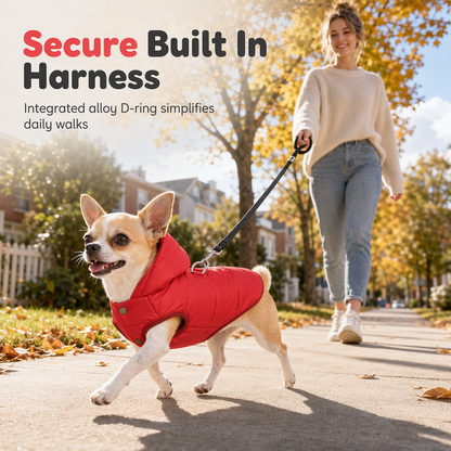 🐾 LIMITED-TIME 49% OFF! ✨ Hooded Dog Coat – Fleece-lined, Windproof 🧥