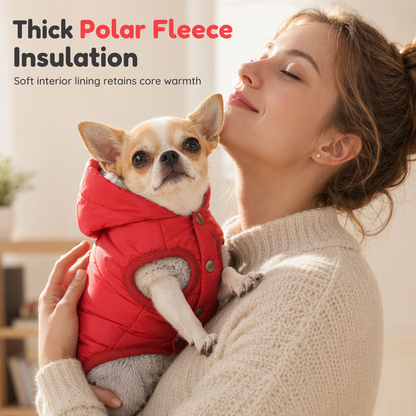 🐾 LIMITED-TIME 49% OFF! ✨ Hooded Dog Coat – Fleece-lined, Windproof 🧥