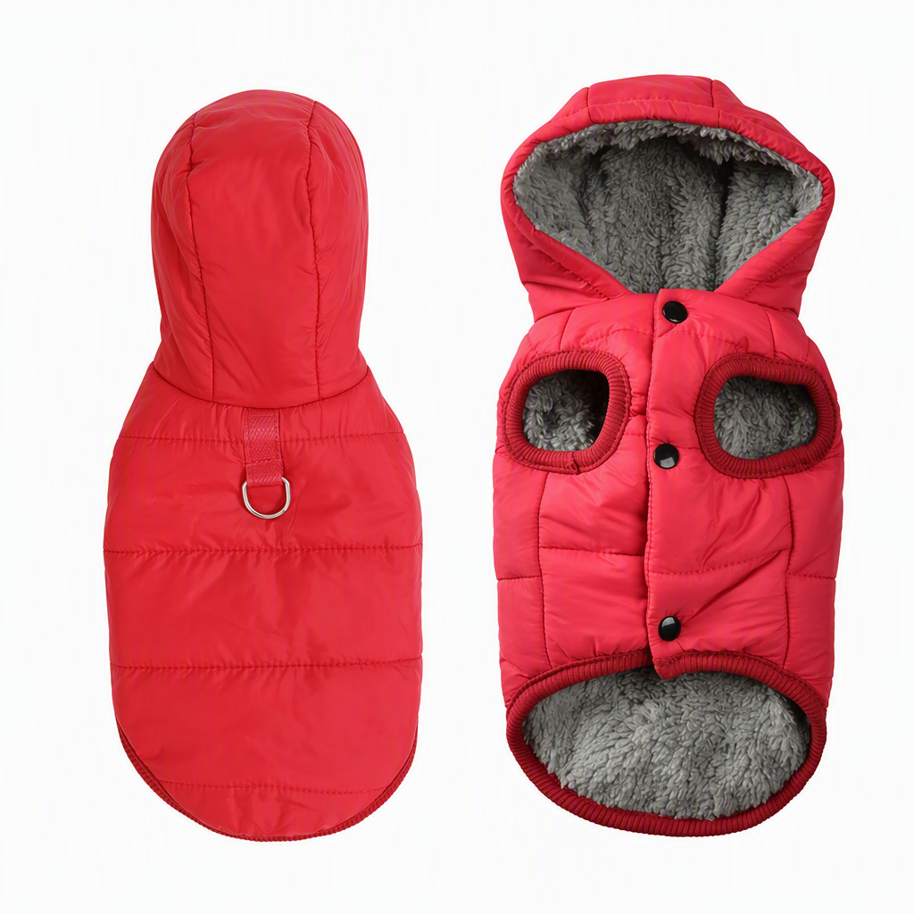 🐾 LIMITED-TIME 49% OFF! ✨ Hooded Dog Coat – Fleece-lined, Windproof 🧥