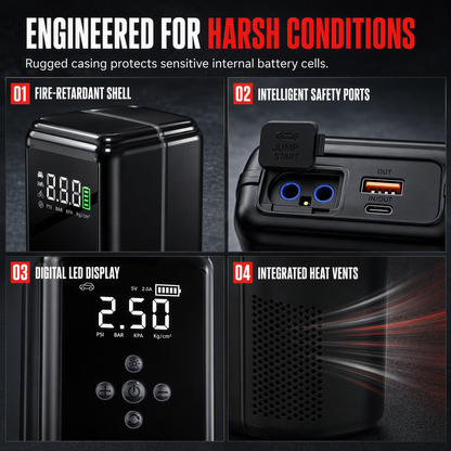 ⚡ LIMITED-TIME 49% OFF! ✨ Jump Starter & Tire Inflator – 600A Peak Current, LED Light, Portable Car Emergency Tool 🚗