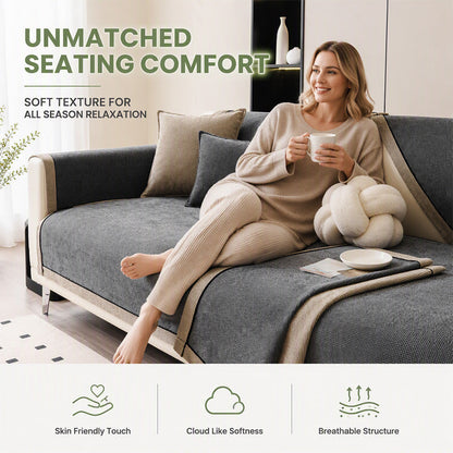 ⏳🔥LIMITED-TIME 49% OFF! ⏰🌸Waterproof Chenille Sofa Cushion Cover Non Slip Urine Proof Sofa Pad for All Seasons🛋️