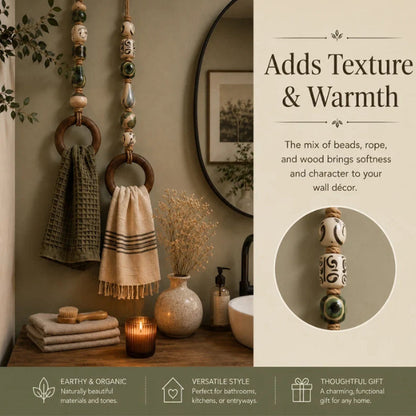 ⏳🔥LIMITED-TIME 49% OFF! ⏰🎉 2026 Sale — Over 25,000 Sold!🏠Decorative Beaded Towel Hanger with Wooden Ring