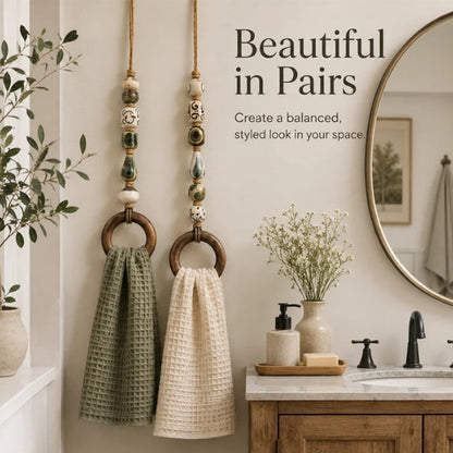 ⏳🔥LIMITED-TIME 49% OFF! ⏰🎉 2026 Sale — Over 25,000 Sold!🏠Decorative Beaded Towel Hanger with Wooden Ring