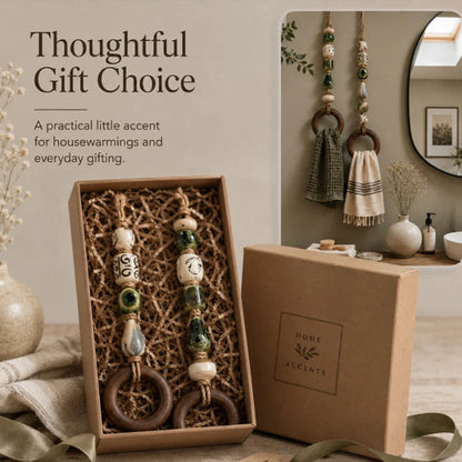 ⏳🔥LIMITED-TIME 49% OFF! ⏰🎉 2026 Sale — Over 25,000 Sold!🏠Decorative Beaded Towel Hanger with Wooden Ring