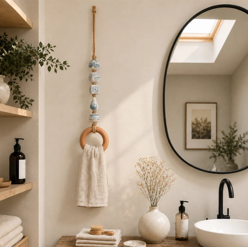 ⏳🔥LIMITED-TIME 49% OFF! ⏰🎉 2026 Sale — Over 25,000 Sold!🏠Decorative Beaded Towel Hanger with Wooden Ring