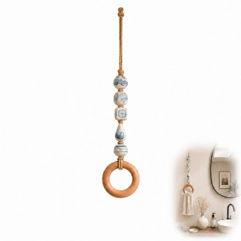 ⏳🔥LIMITED-TIME 49% OFF! ⏰🎉 2026 Sale — Over 25,000 Sold!🏠Decorative Beaded Towel Hanger with Wooden Ring