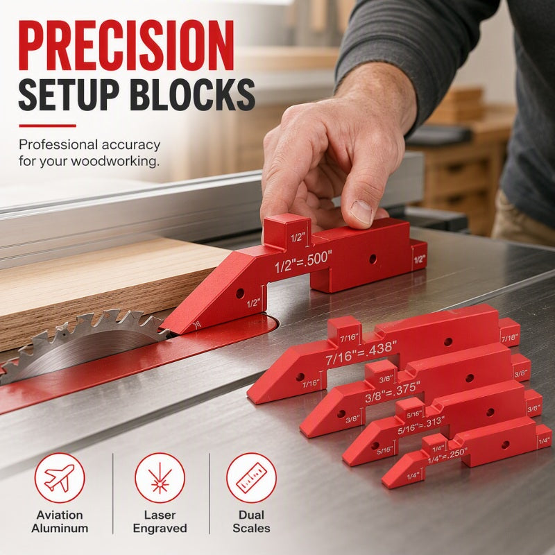 📐 49% OFF NOW! 🛠️ Aluminum Setup Blocks – Laser-Etched, Anodized & Precise – For Table Saws, Router Tables & Drill Presses 🔧