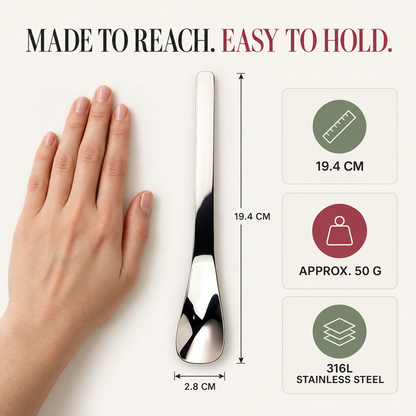 🥳💞35K+ SOLD🍰🥄 Long-Handle Dessert Spoon✨Wide Shallow Scoop, Multipurpose Metal Spoon for Ice Cream, Jam, Yogurt, Cake & Daily Kitchen Use🎁