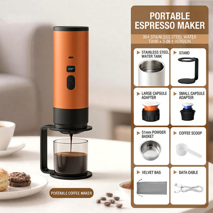 🥳2026 HOT SALE🥳💞50K+ SOLD! ☕⚡ 49% OFF! Portable Espresso Maker – digital display, Type-C rechargeable, 90ml tank & 120ml cup. Enjoy fresh hot coffee anywhere! 🛡️💪