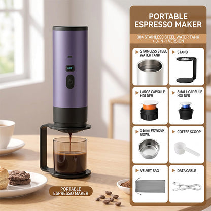 🥳2026 HOT SALE🥳💞50K+ SOLD! ☕⚡ 49% OFF! Portable Espresso Maker – digital display, Type-C rechargeable, 90ml tank & 120ml cup. Enjoy fresh hot coffee anywhere! 🛡️💪
